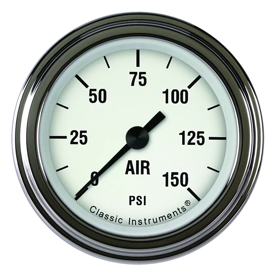 White Hot 2-1/8" Air Pressure Gauge