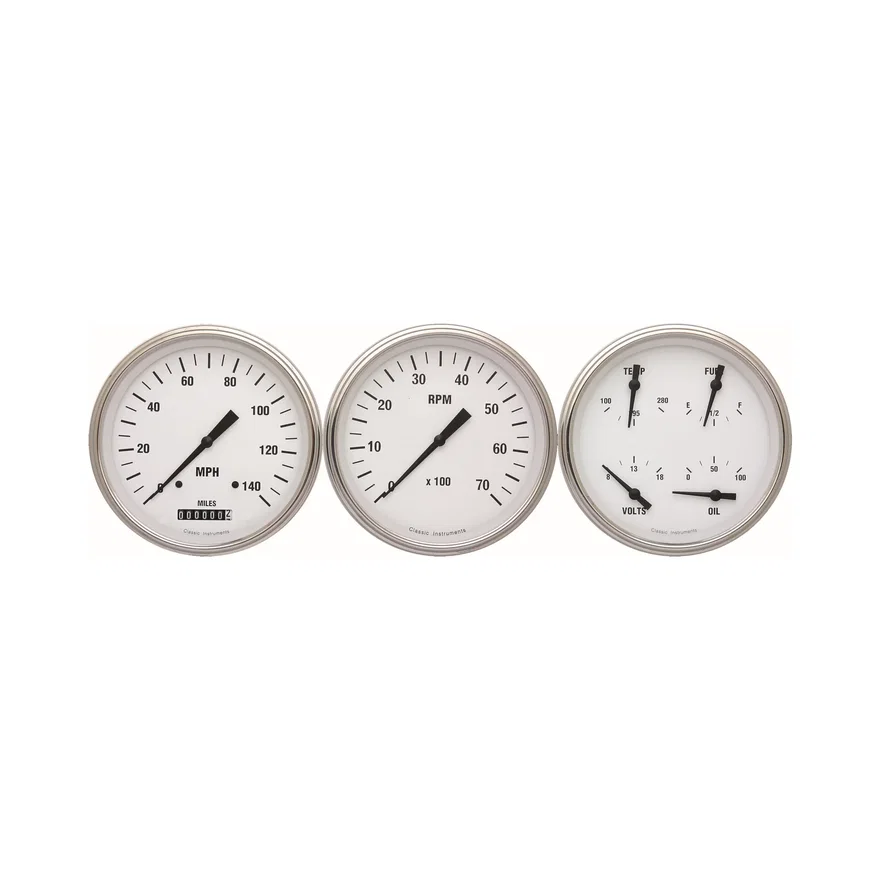 White Hot 5" Speed, Quad and Tach GM