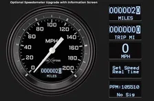 AutoCross Gray 3-3/8" Speedometer Gauge w/ Info Screen image 3