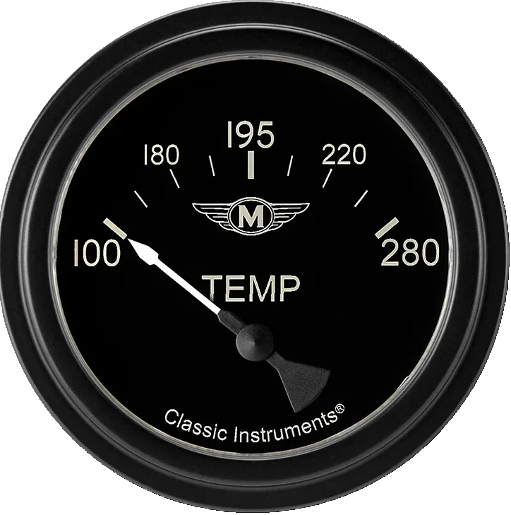 Moal Bomber 2-5/8" Short Sweep Water Temperature Gauge