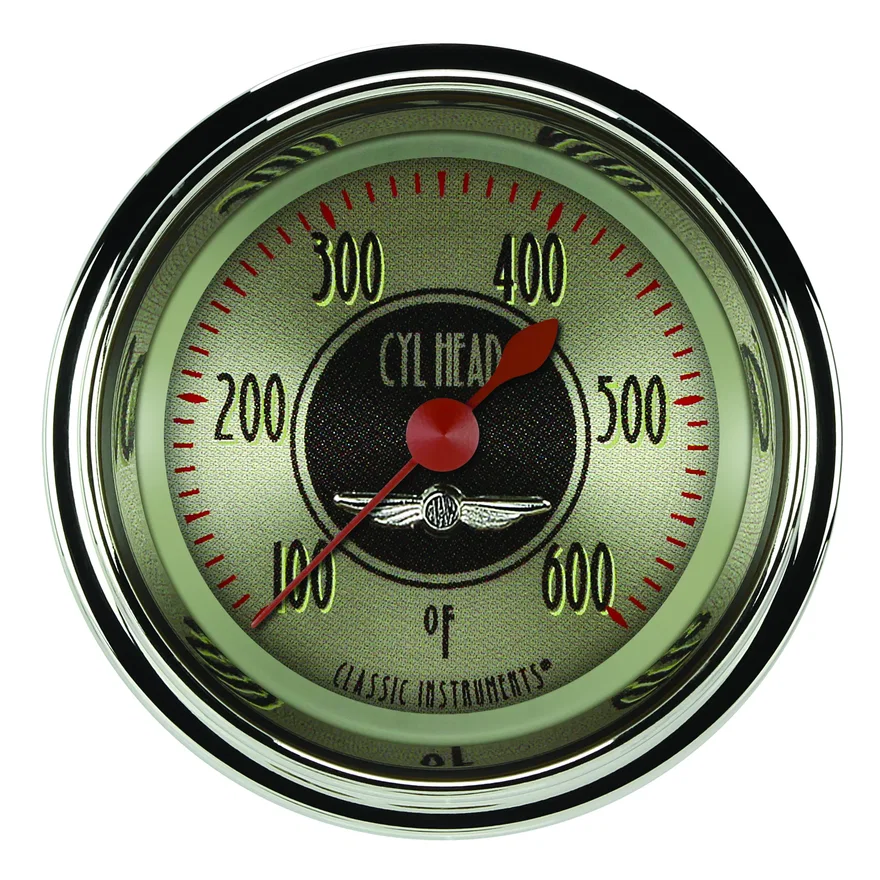 All American Nickel 2-1/8" Cylinder Head Temp Gauge
