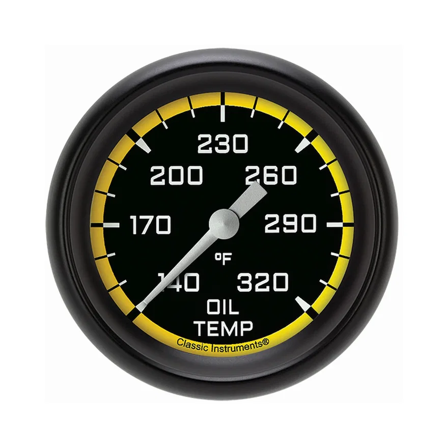Autocross Yellow 2-5/8" Oil Temperature Gauge