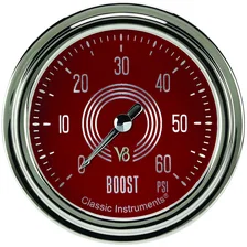 V8 Red Steelie 2-5/8" Boost Gauge (60 PSI) image 1