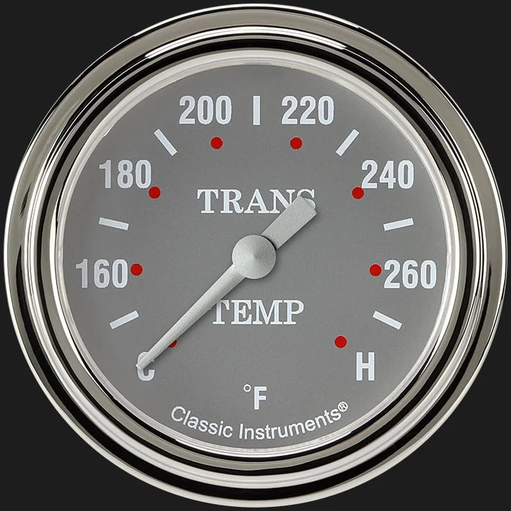 Silver Gray 2-5/8" Transmission Temperature Gauge