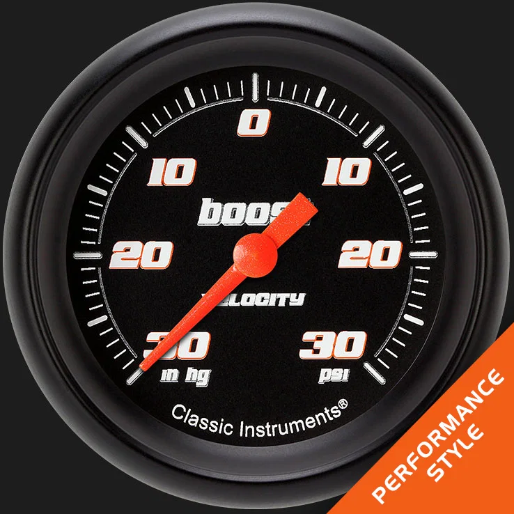 Velocity Black 2-5/8" Boost/Vac Gauge