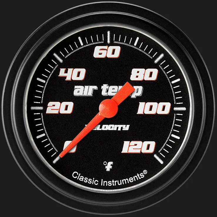 Velocity Black 2-5/8" Outside Air Tempature Gauge