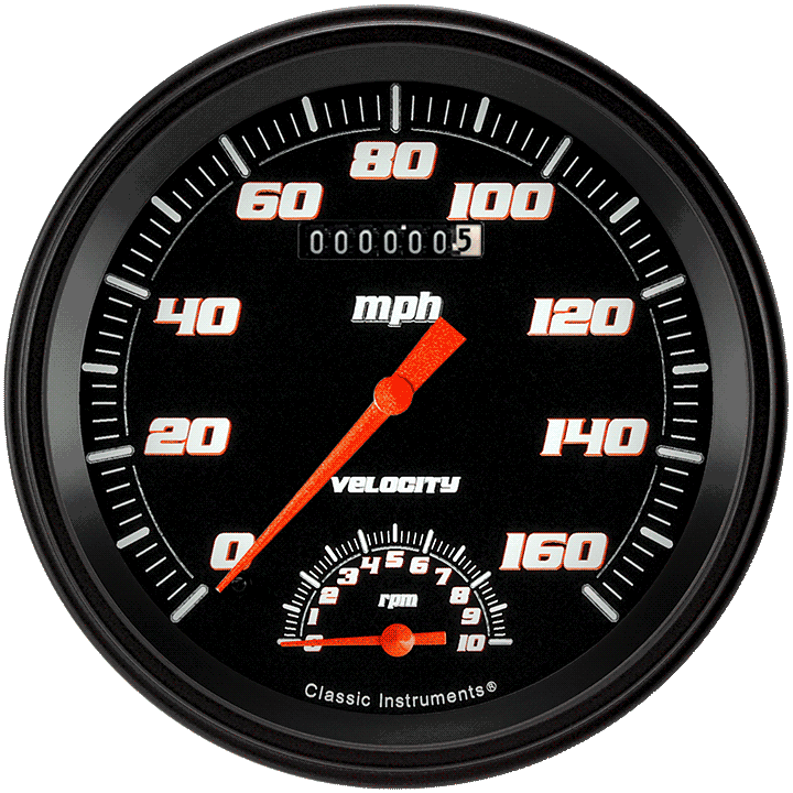 Velocity Black 5" Speedtachular Speedometer Gauge