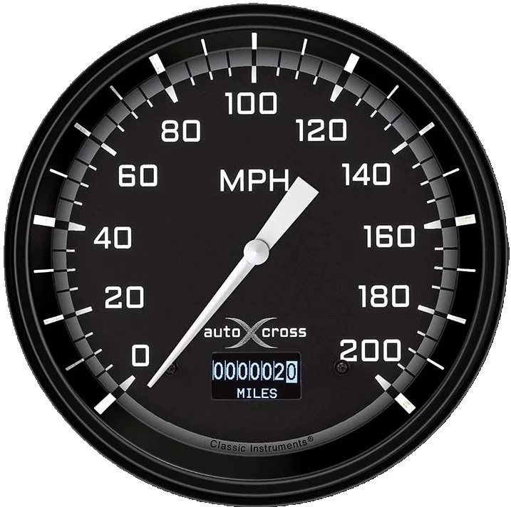 AutoCross Gray 4-5/8" Speedometer Gauge w/ Info Screen