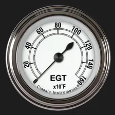 White 2-1/8" Exhaust Gas Tempature Gauge image 1