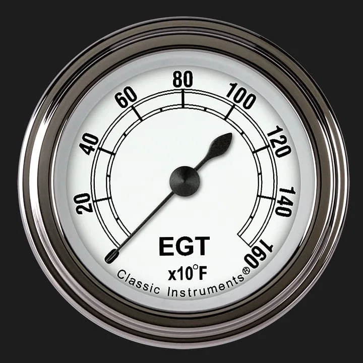 White 2-1/8" Exhaust Gas Tempature Gauge