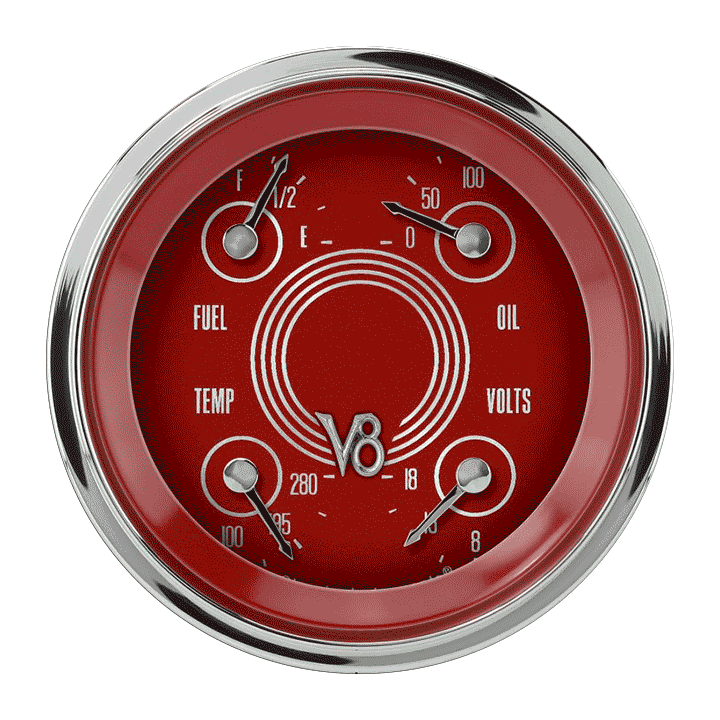 V8 Red Steelie 3" Quad (0-30 Ohm)