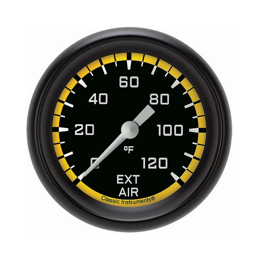 Autocross Yellow 2-5/8" External Air Tempature Gauge