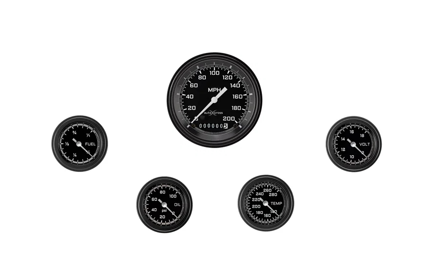 AutoCross Gray Five Gauge Set