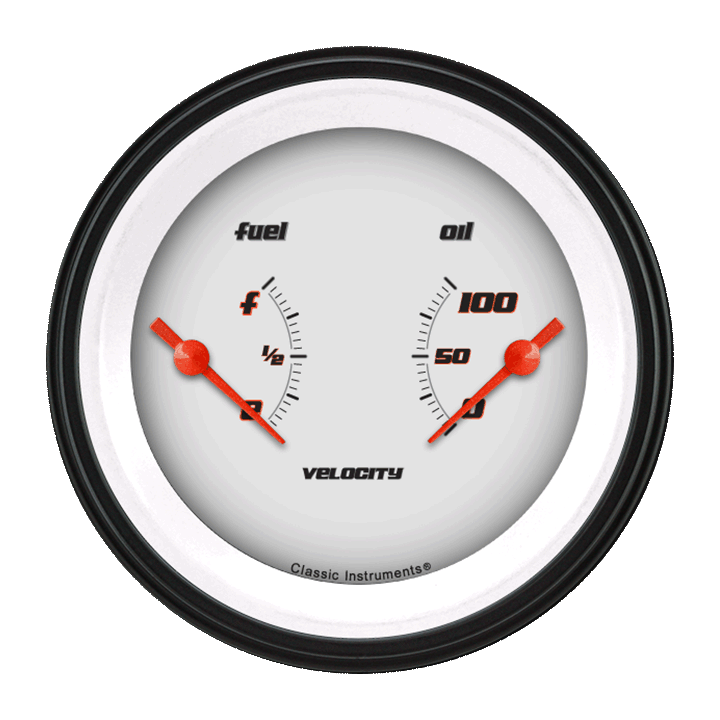 Velocity White 3-3/8" Dual