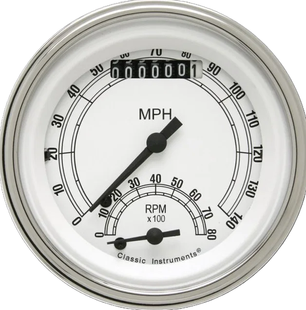 White 3" Ultimate Speedometer Gauge