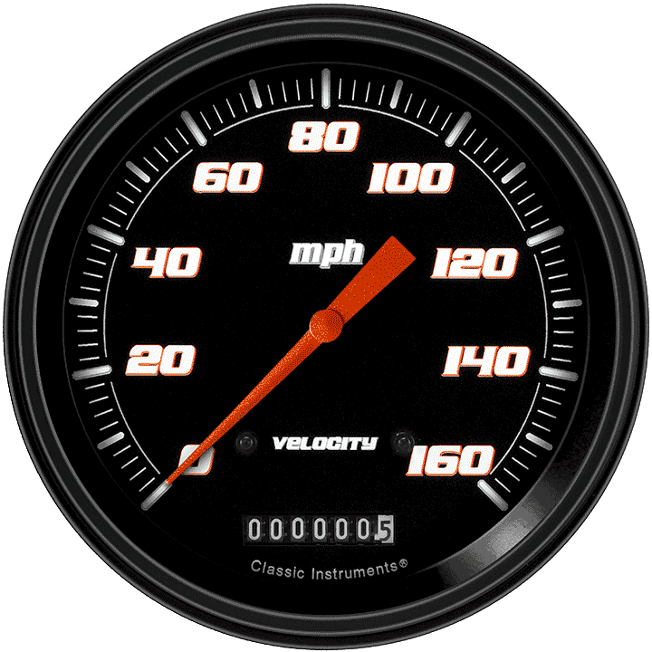 Velocity Black 5" Speedometer Gauge (160 MPH)