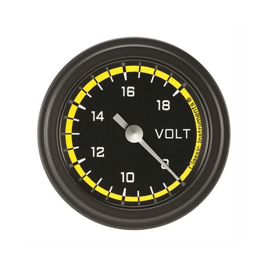 Autocross Yellow 2-1/8" Volt Gauge