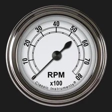 White 2-1/8" Tachometer Gauge image 1