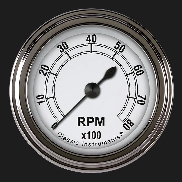 White 2-1/8" Tachometer Gauge