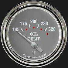 Silver Gray 2-5/8" Oil Temperature Gauge image 1