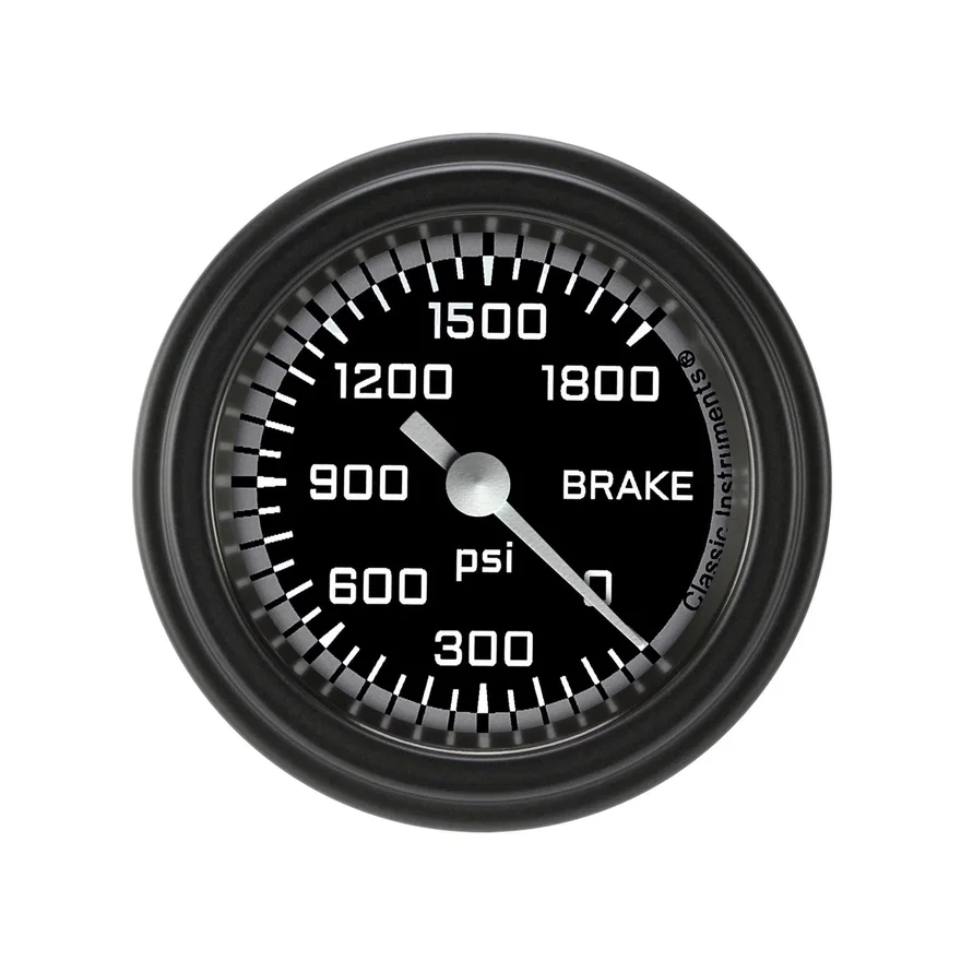 AutoCross Gray 2-1/8" Brake Pressure Gauge