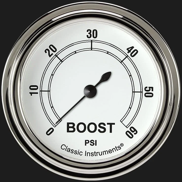 White 2-5/8" Boost Gauge (60 PSI)