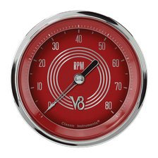 V8 Red Steelie 3" Tachometer Gauge (8000 RPM) image 1