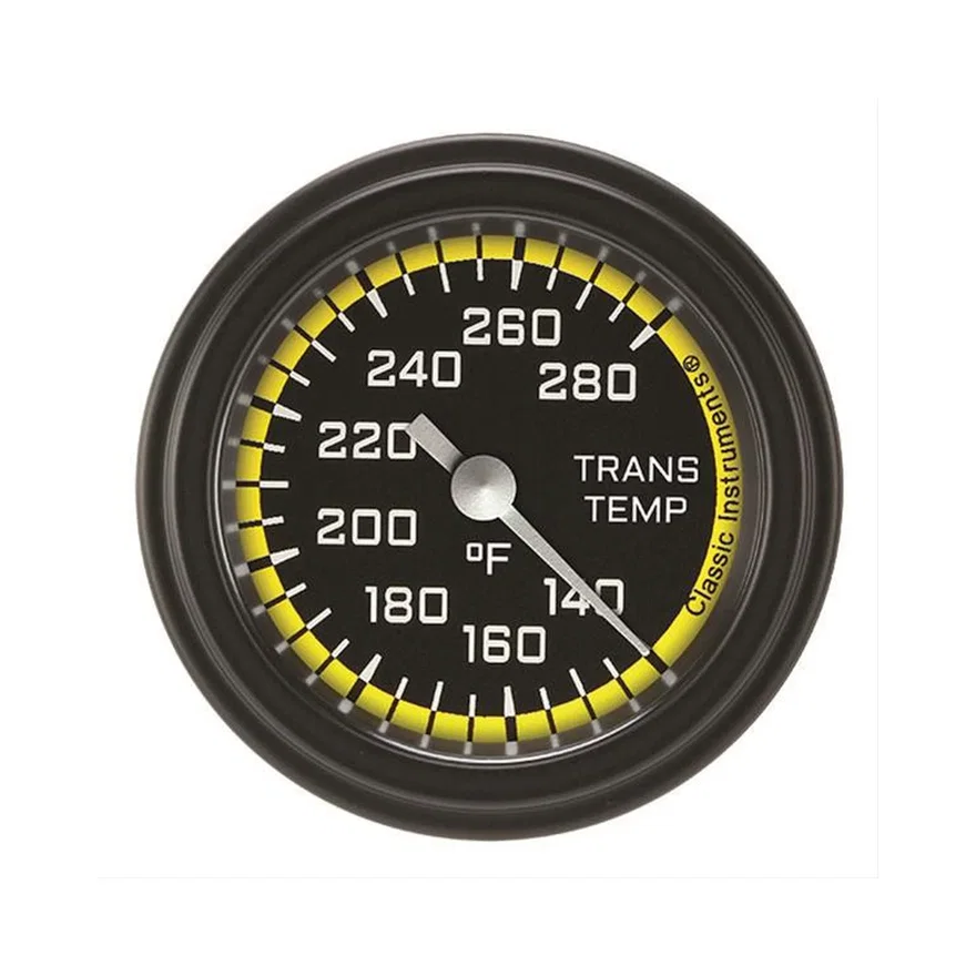 Autocross Yellow 2-1/8" Transmission Temperature Gauge