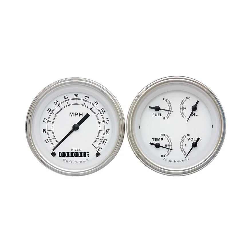 White Two Gauge Set