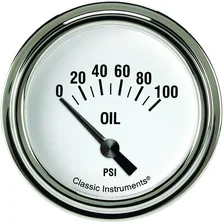 White Hot 2-5/8" Oil Pressure Gauge image 1