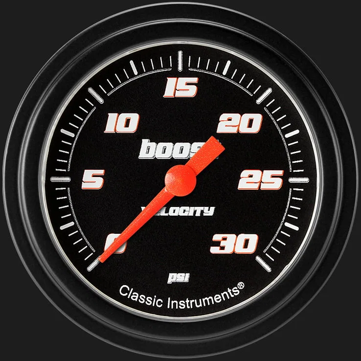 Velocity Black 2-5/8" Boost Gauge (30 PSI)