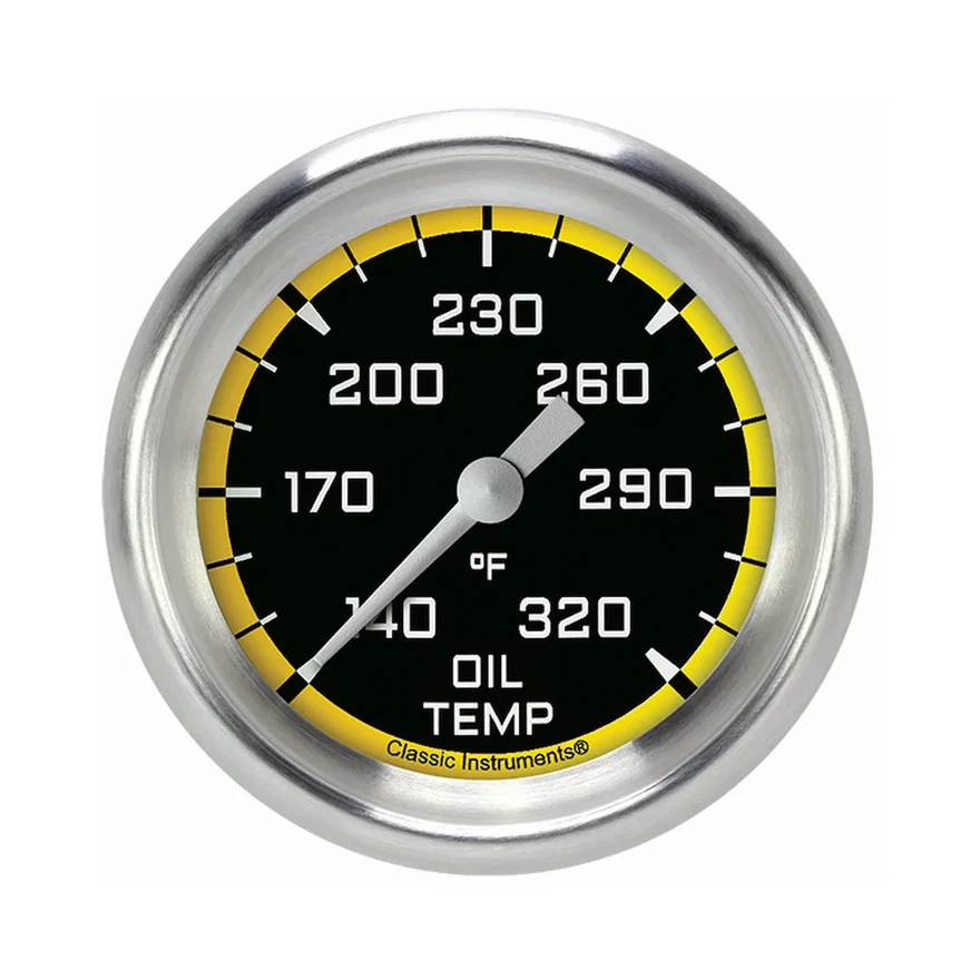 Autocross Yellow 2-5/8" Oil Temperature Gauge