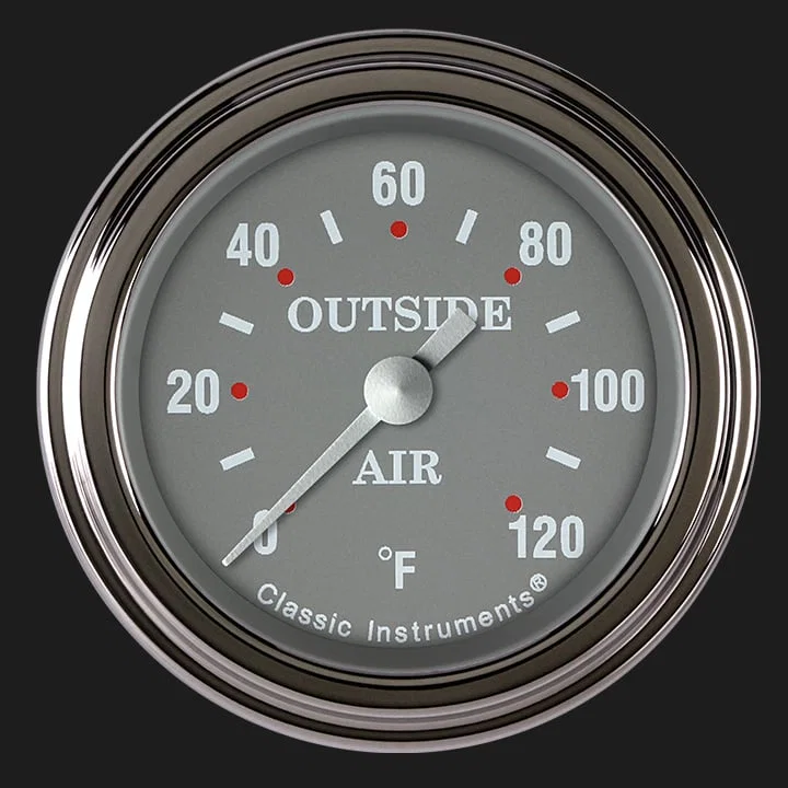 Silver Gray 2-1/8" Outside Air Tempature Gauge
