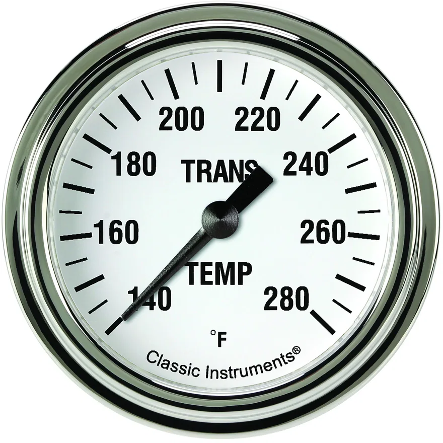 White Hot 2-5/8" Transmission Temperature Gauge