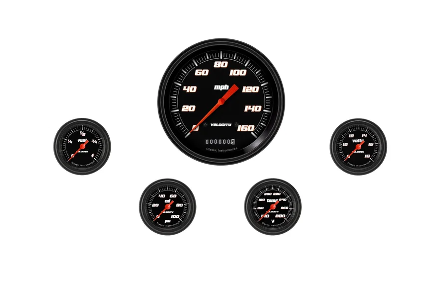 Velocity Black Five Gauge Set