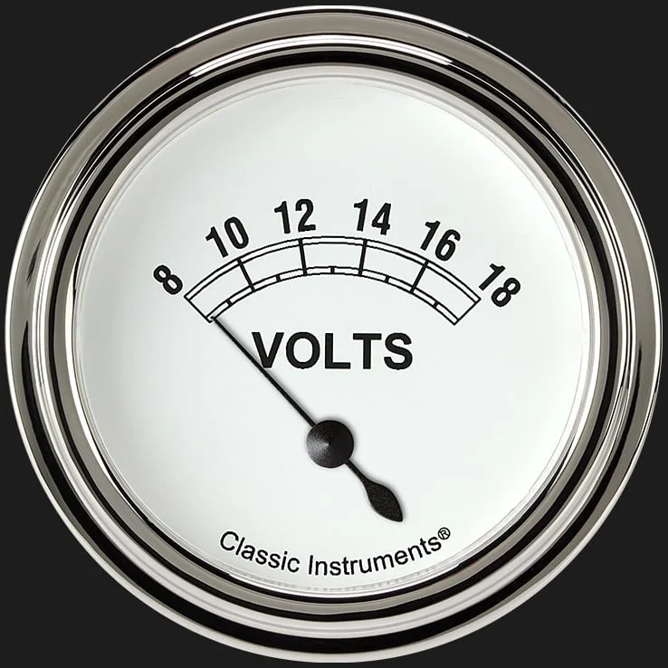 White 2-5/8" Volt Gauge