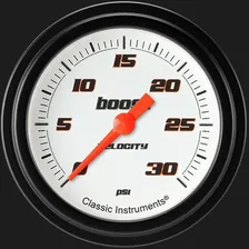 Velocity White 2-5/8" Boost Gauge (30 PSI) image 1