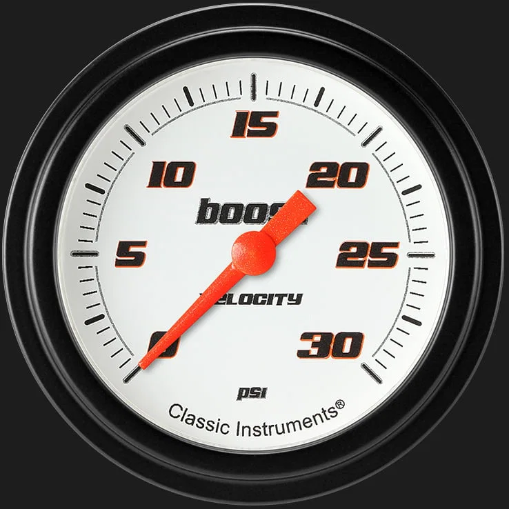 Velocity White 2-5/8" Boost Gauge (30 PSI)