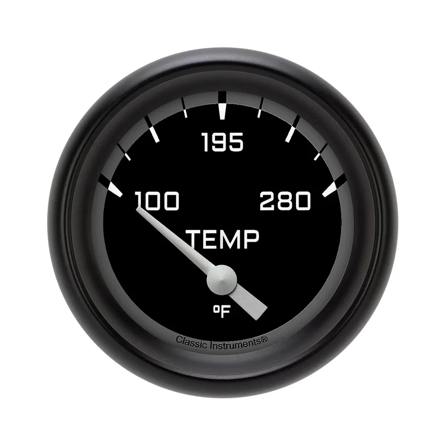 AutoCross Gray 2-5/8" Short Sweep Water Temp Gauge