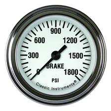 White Hot 2-1/8" Brake Pressure Gauge image 1