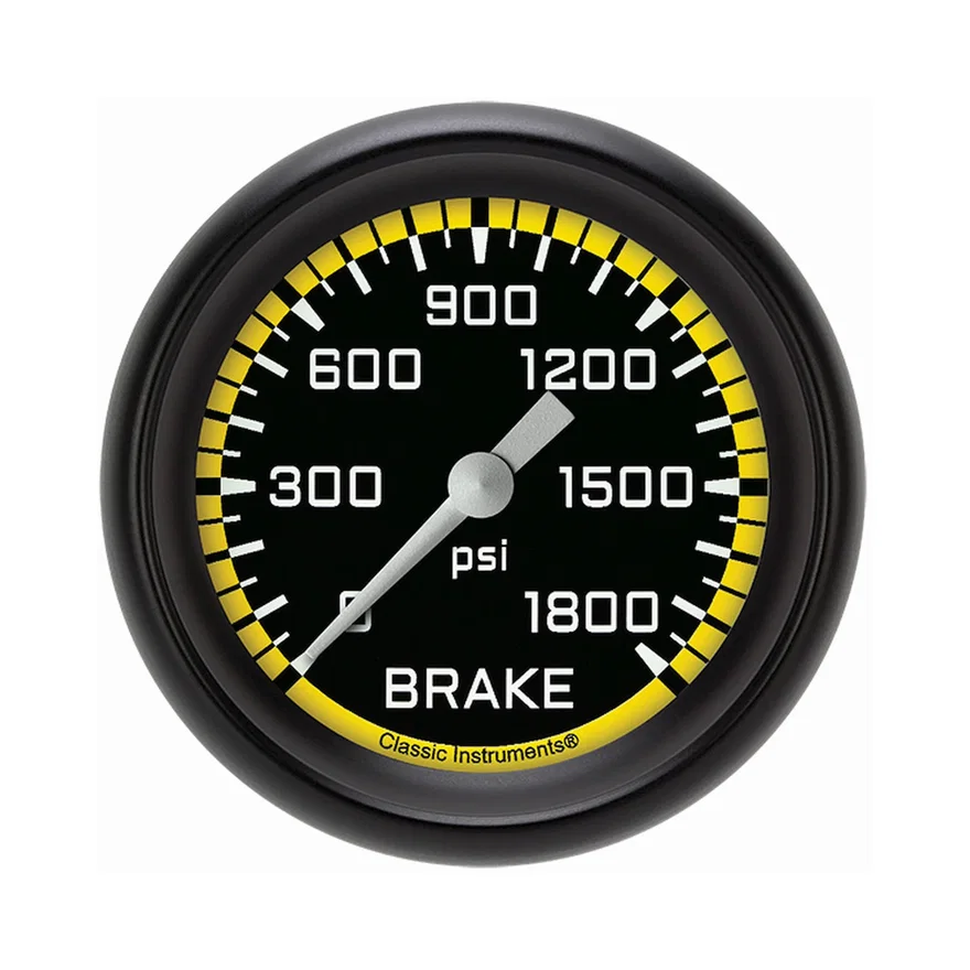 Autocross Yellow 2-5/8" Brake Pressure Gauge