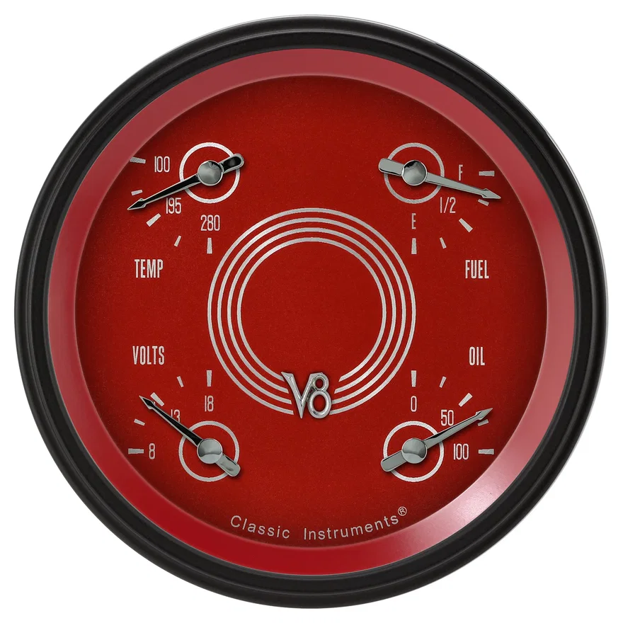 V8 Red Steelie 5" Quad (0-90 Ohm)