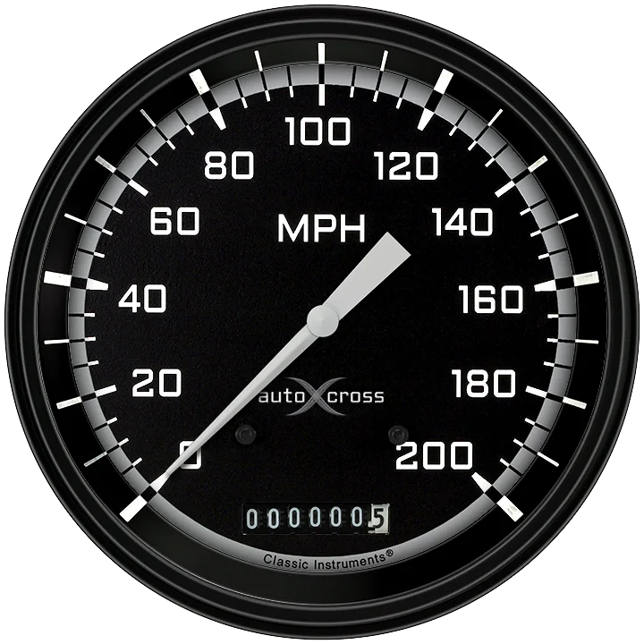 AutoCross Gray 4-5/8" Speedometer Gauge