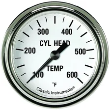 White Hot 2-5/8" Cylinder Head Tempature Gauge image 1