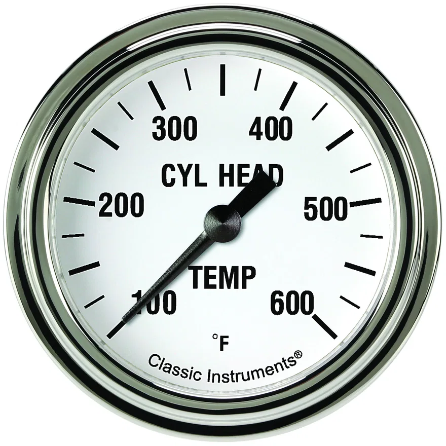White Hot 2-5/8" Cylinder Head Tempature Gauge