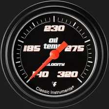 Velocity Black 2-5/8" Oil Temperature Gauge image 1