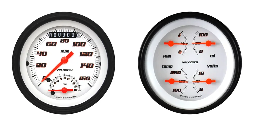 Velocity White Two Gauge Set