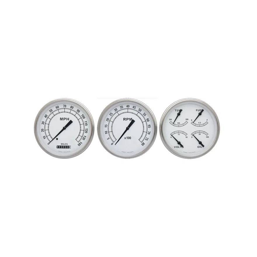 White Three Gauge Set
