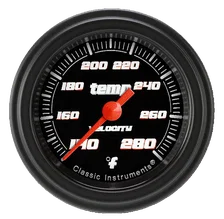 Velocity Black 2-1/8" Full Sweep Water Temp Gauge image 1