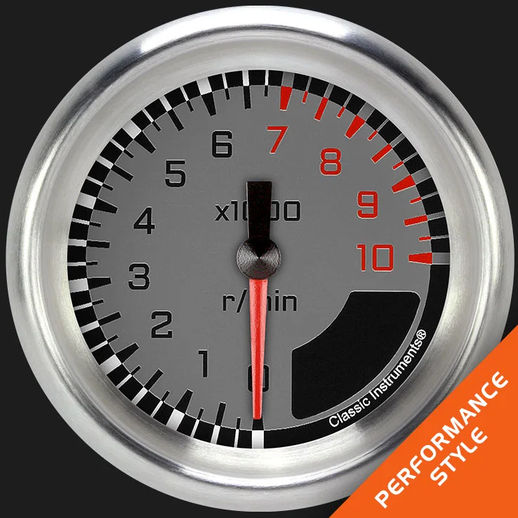 AutoCross Gray 2-5/8" Tachometer Gauge